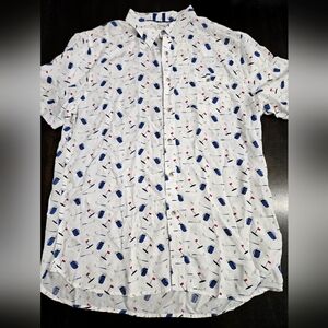 NWT age of wisdom button down shirt XL golf themed